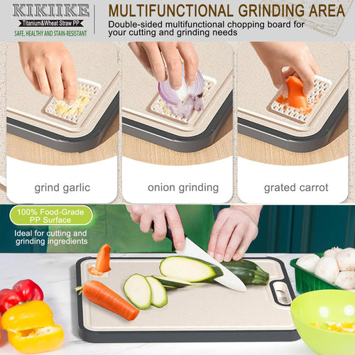 Titan-Schneidebrett, doppelseitig, reines Titan, Schneidebretter für die Küche, lebensmittelecht, antihaftbeschichtet, langlebig und leicht zu reinigen